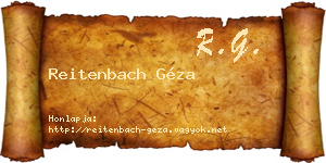 Reitenbach Géza névjegykártya