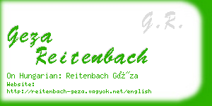 geza reitenbach business card
